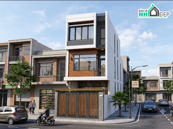 thiết kế nhà phố 3 tầng,hồ sơ nhà phố full,nhà phố 3 tầng file cad,bản vẽ nhà phố 3 tầng