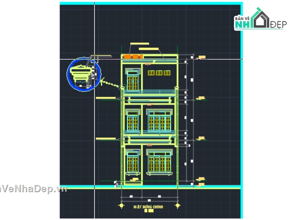 nhà phố 3 tầng,file cad nhà phố 3 tầng,cad nhà phố 3 tầng,bản vẽ nhà phố 3 tầng