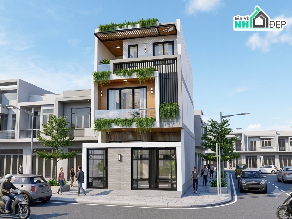 thiết kế nhà phố 3 tầng,nhà phố mặt tiền 6m,nhà phố 3 tầng,bản vẽ nhà phố 3 tầng