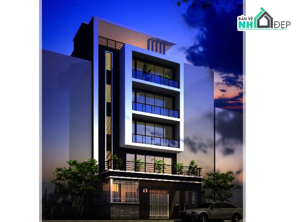Bản vẽ nhà phố 6 tầng,Bản vẽ nhà phố đẹp,Bản vẽ nhà nền đôi