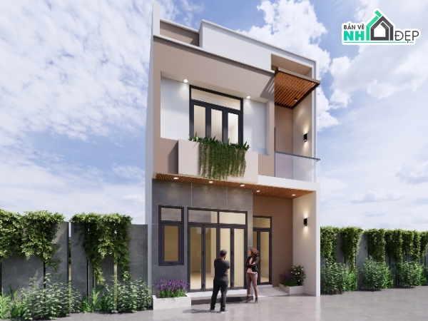 nhà phố 6m,nhà phố kích thước 6 x 8m,nhà
