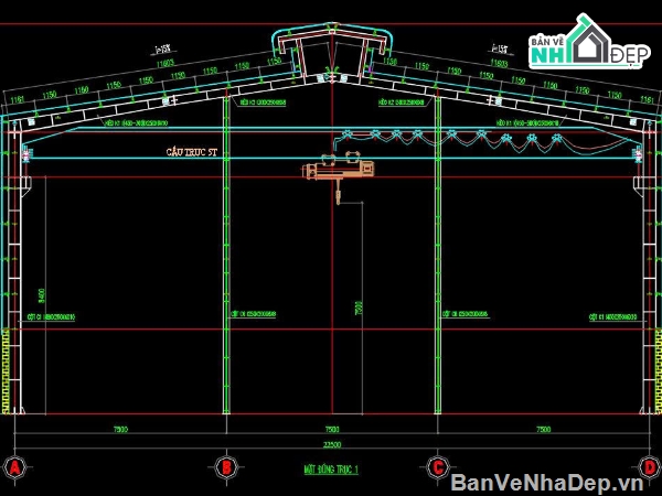kết cấu nhà thép,Bản vẽ nhà thép,kết cấu nhà ở