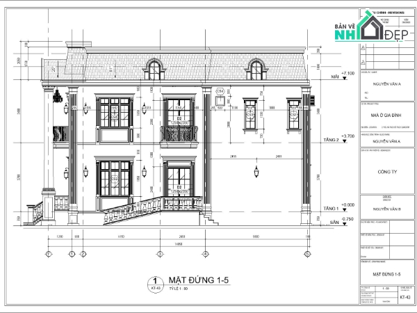 Kiến trúc,Biệt thự  2 tầng,Biệt thự Revit,Bản vẽ  Biệt thự 2 tầng,2 tầng,kết cấu