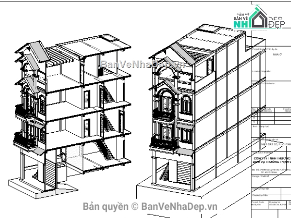 bản vẽ nhà phố 4 tầng,thiết kế nhà phố 4 tầng,revit nhà phố 4 tầng,nhà phố 4 tầng 5x16m,bản vẽ revit nhà phố 4 tầng