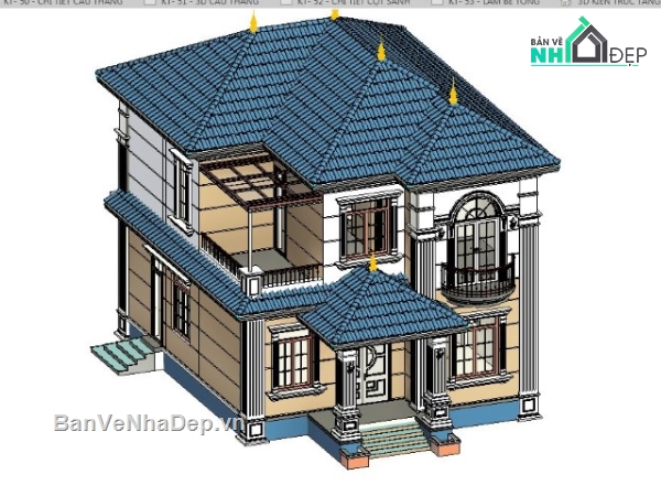 kiến trúc 2 tầng revit,revit biệt thự 2  tầng,mẫu biệt thự 2 tầng revit,biệt thự 2 tầng revit