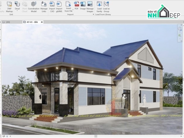 revit nhà phố,Bản vẽ nhà gác lửng,nhà phố gác lửng