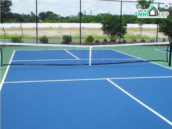 Thiết kế sân pickleball,Bản vẽ mẫu sân pickleball,Thiết kế sân tập Pickle ball