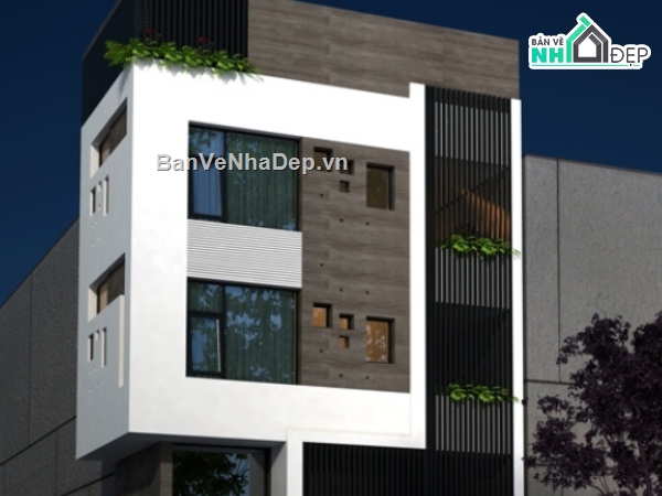 nhà 4 tầng,kiến trúc 4 tầng,cad nhà 4 tầng,nhà phố 4 tầng cad