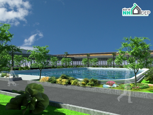 Bể nước 1500m3,Bể PCCC khu công nghiệp,Bể nước BTCT 1500m3,Bể phòng cháy chữa cháy,Bể nước kích thước 20.2x30.2m