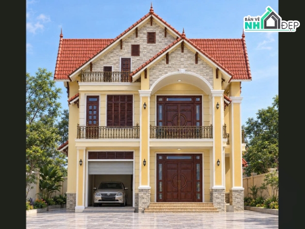 biệt thự 3 tầng,biệt thự 8.2x16m,bản vẽ biệt thự 3 tầng,thiết kế biệt thự 8.2x16,mẫu biệt thự 3 tầng