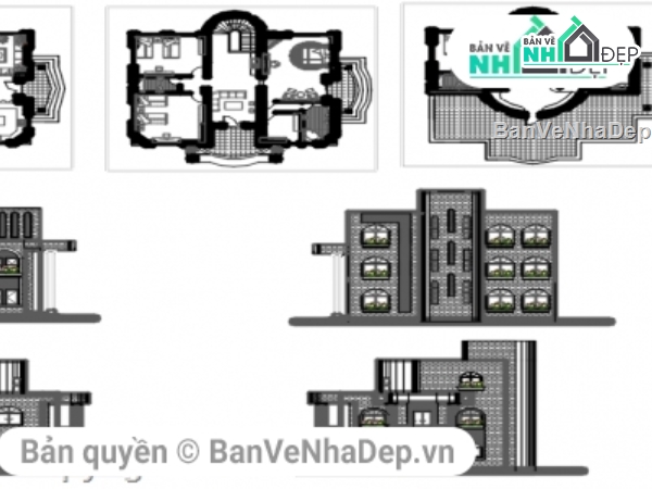 Mẫu nhà,truyền thống,nhà đẹp,Mẫu nhà truyền thống Bungalow,bản vẽ biệt thự 3 tầng