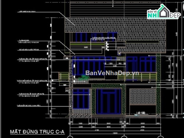 Biệt thự 3 tầng 10x17m,Biệt thự 3 tầng,bản vẽ biệt thự 3 tầng,thiết kế biệt thự 3 tầng,mẫu biệt thự 3 tầng,file cad biệt thự 3 tầng