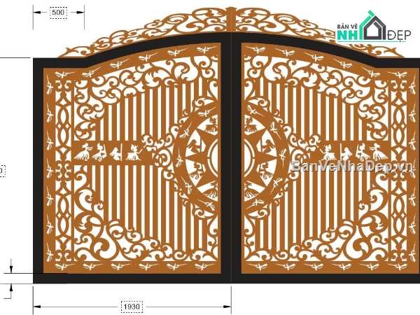 cổng cnc,file cổng 2 cánh,cnc 2 cánh