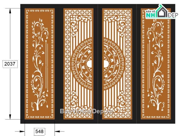 mẫu cổng 4 cánh,cổng 4 cánh cnc,file cnc cổng 4 cánh