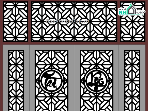 file cnc cổng 4 cánh,mẫu cổng 4 cánh,mẫu cổng tài lộc