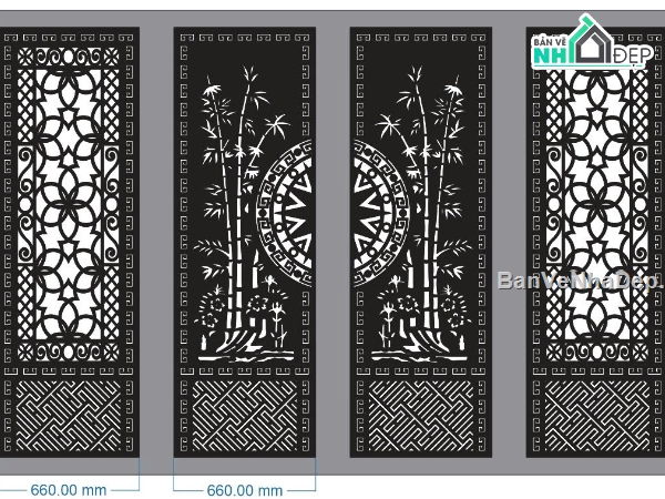 mẫu cổng 4 cánh,mẫu cổng,cổng trúc cnc,file cnc cổng trúc
