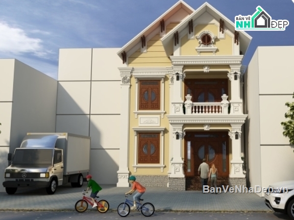 bản vẽ nhà phố 2 tầng,thiết kế nhà phố 2 tầng,sketchup nhà phố 2 tầng,mẫu nhà phố 2 tầng,nhà phố 2 tầng 8x15m