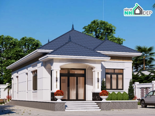 Bản vẽ thiết kế nhà,nhà 1 tầng,thiết kế nhà 1 tầng