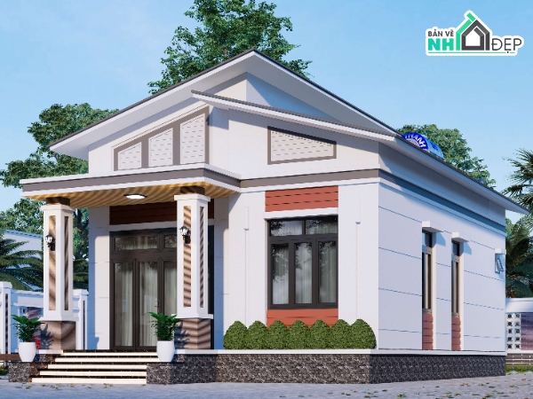 Bản vẽ thiết kế nhà cấp 4,thiết kế nhà 1 tầng,Bản vẽ nhà cấp 4