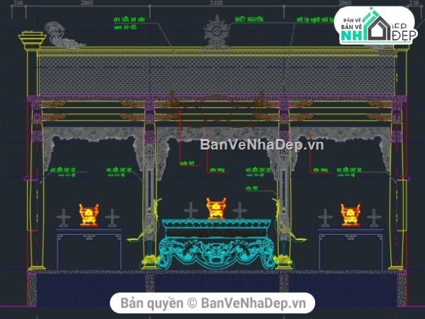 bản vẽ nhà thờ tộc,thiết kế nhà thờ,mẫu nhà thờ đẹp,bản vẽ nhà thờ,nhà thờ 7.4x9.1m