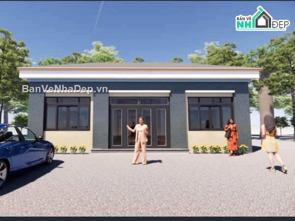 bản vẽ thiết kế nhà vườn 8x11m,bản vẽ nhà vườn đẹp,bản vẽ nhà 1 tầng kt 8x11m,bản vẽ nhà vườn,bản vẽ nhà 8x11m