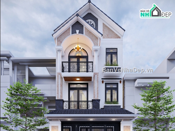 Biệt thự 3 tầng,File sketchup biệt thự 3 tầng,Biệt thự 3 tầng file sketchup