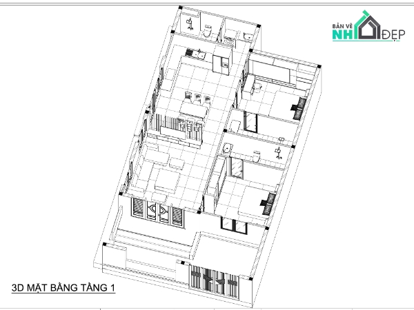 Bản vẽ thi công nhà mái nhật,Bản vẽ thi công,biệt thự 1 tầng