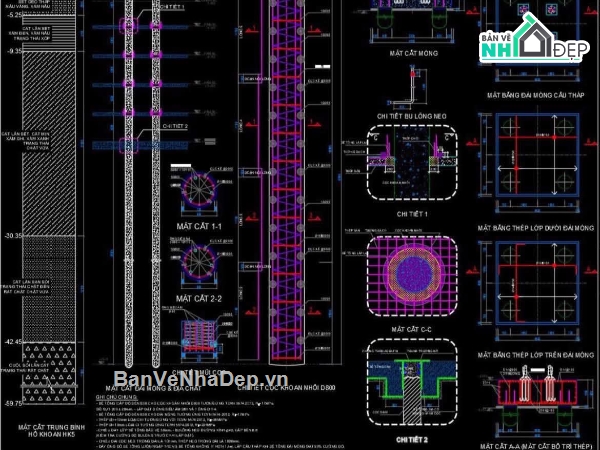 Biện pháp thi công,móng nhồi cọc,bản vẽ biện pháp thi công