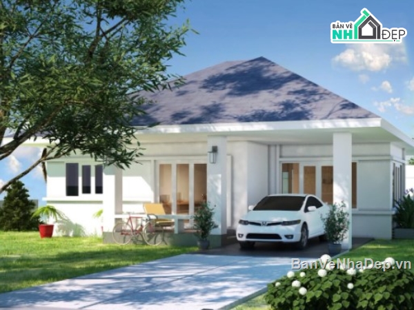 biệt thự 1 tầng,mẫu biệt thự 1 tầng,mẫu biệt thự