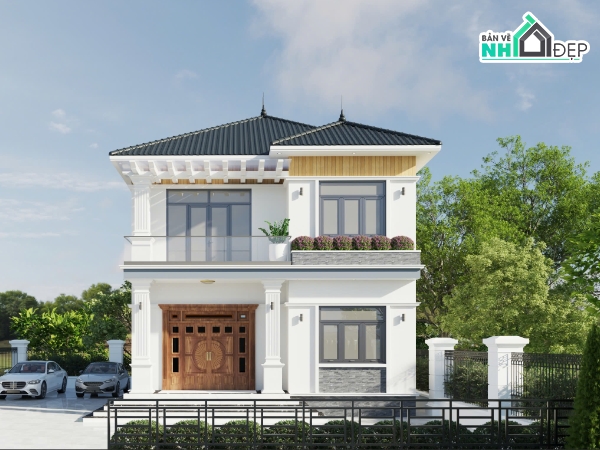 biệt thự 2 tầng,file cad biệt thự 2 tầng,biệt thự 2 tầng file cad