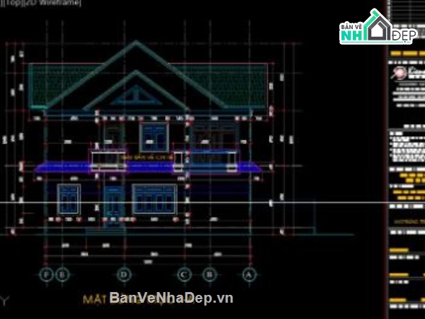 biệt thự 2 tầng,file cad biệt thự 2 tầng,biệt thự 2 tầng cad,autocad biệt thự 2 tầng
