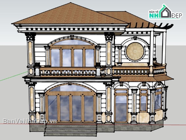 biệt thự 2 tầng,su biệt thự 2 tầng,file sketchup biệt thự 2 tầng,biệt thự 2 tầng sketchup,thiết kế biệt thự 2 tầng đẹp,mẫu biệt thự 2 tầng su