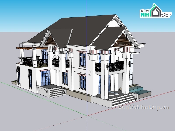 biệt thự 2 tầng,su biệt thự,sketchup biệt thự,su biệt thự 2 tầng,sketchup biệt thự 2 tầng