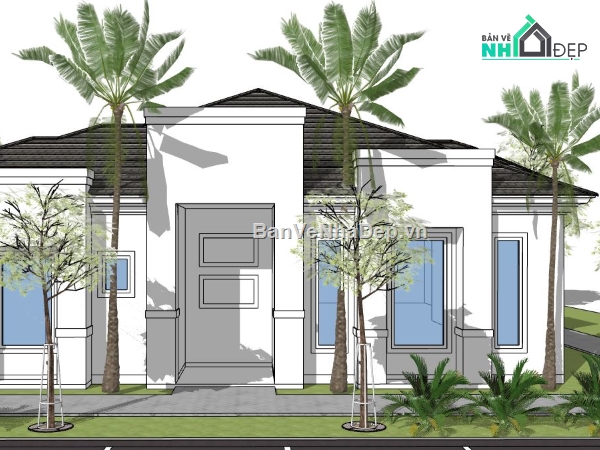 file sketchup biệt thự 2 tầng,su biệt thự 2 tầng,biệt thự 2 tâng