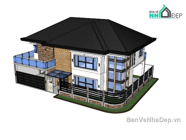 biệt thự 2 tầng,biệt thự đẹp,biệt thự đẹp 2 tầng,biệt thự 2 tầng đẹp,biệt thự sketchup,sketchup biệt thự
