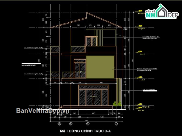 biệt thự 3 tầng,file cad biệt thự 3 tầng,autocad biệt thự 3 tầng