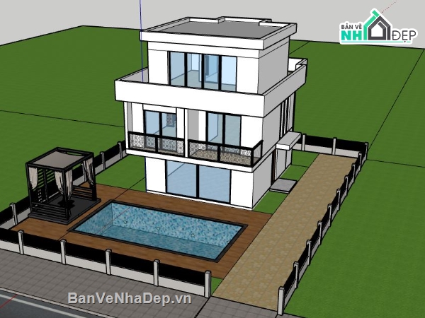 file su biệt thự,sketchup biệt thự,model su biệt thự