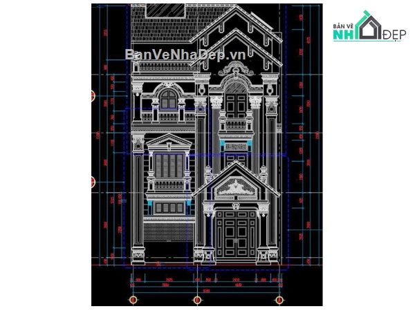 biệt thự 3 tầng,cad biệt thự 3 tầng,file cad biệt thự 3 tầng,biệt thự 3 tầng cad