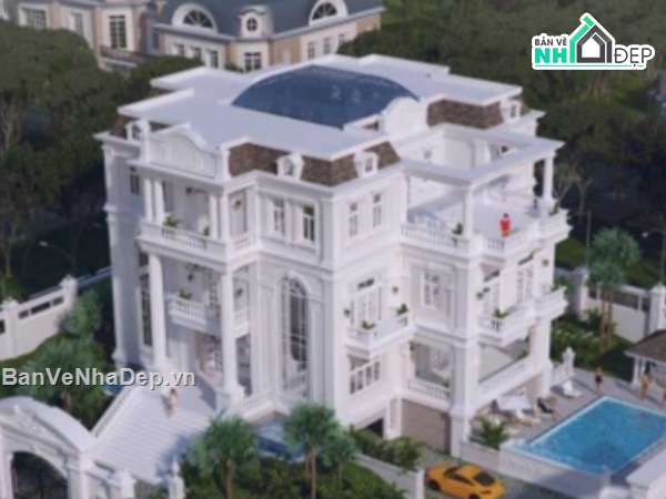 biệt thự 4 tầng,cad biệt thự 4 tầng,file cad biệt thự 4 tầng,biệt thự 4 tầng cad