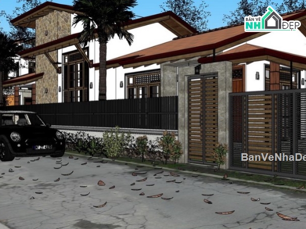 mẫu biệt thự sketchup,sketchup biệt thự,mẫu biệt thự