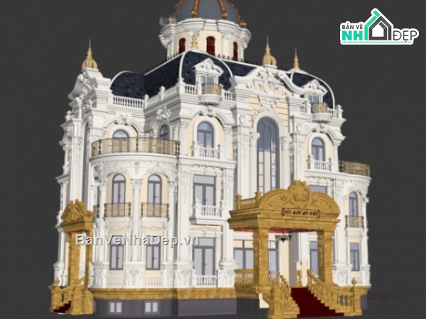 Biệt thự 4 tầng,lâu đài 4 tầng,biệt thự lâu đài 4 tầng