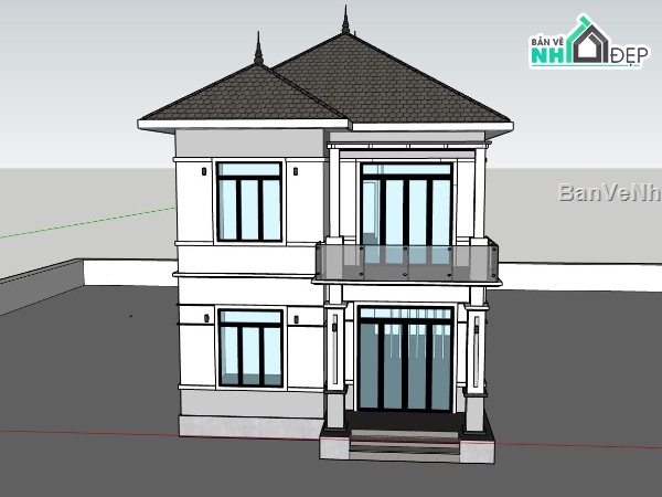 biệt thự mái nhật 2 tầng,thiết kế nhà 8x15m,nhà mái nhật đẹp