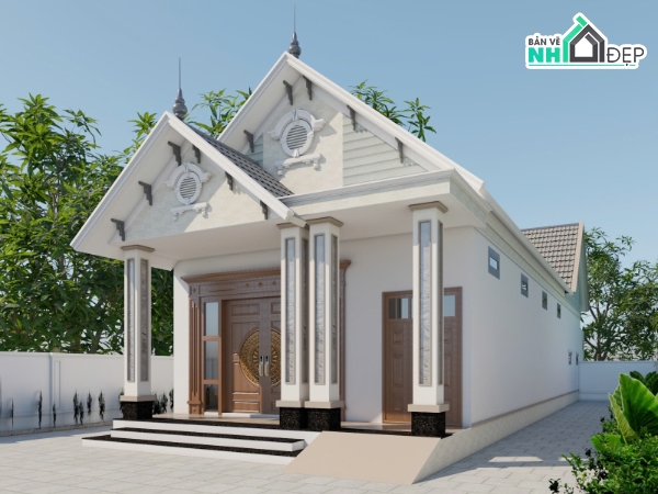 Bản vẽ mái thái,Bản vẽ biệt thự mái thái,bản vẽ mái thái đẹp