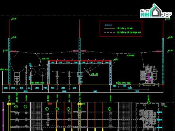 bản vẽ trạm biến áp 110kv,thiết kế trạm 110kv,bản vẽ trạm 110kV,thiết kế trạm 110kV
