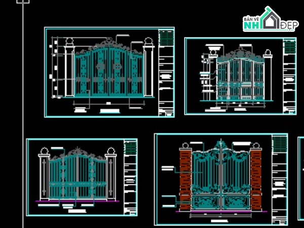 cổng,file cad cổng,tổng hợp cổng