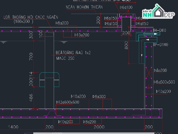 File cad bể tự hoại,chi tiết bể chứa,bể phốt,chi tiết bể lắng