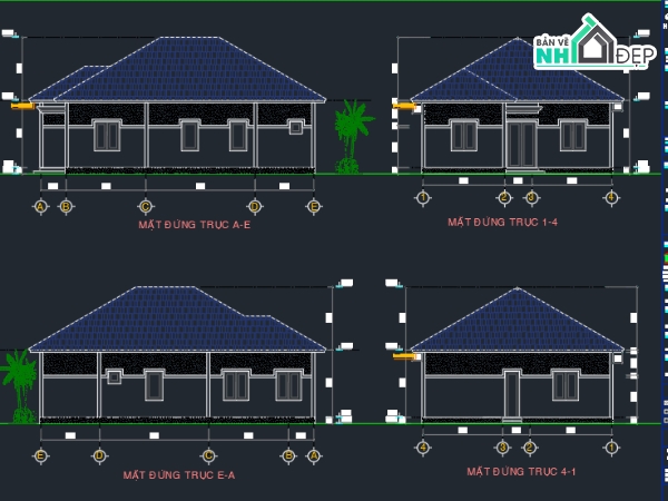 Bản vẽ nhà vườn,Bản vẽ nhà vườn đẹp,Bản vẽ nhà vườn 9x13m