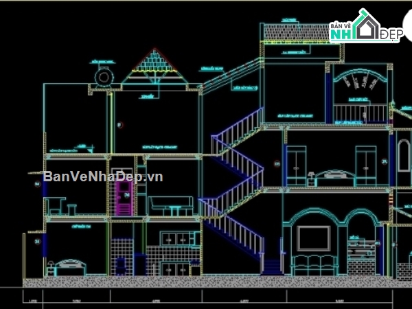 bản vẽ nhà phố 3 tầng,thiết kế nhà phố 3 tầng,nhà phố tầng lệch 3 tầng