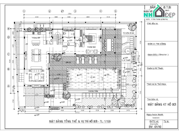 Bản vẽ autocad hồ bơi,bản vẽ hồ bơi,Thi cong ho boi,Xay dung ho boi thong minh