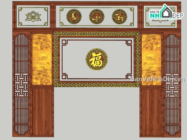 mẫu phòng đẹp,mẫu phòng thờ,CNC,vách thờ hiện đại